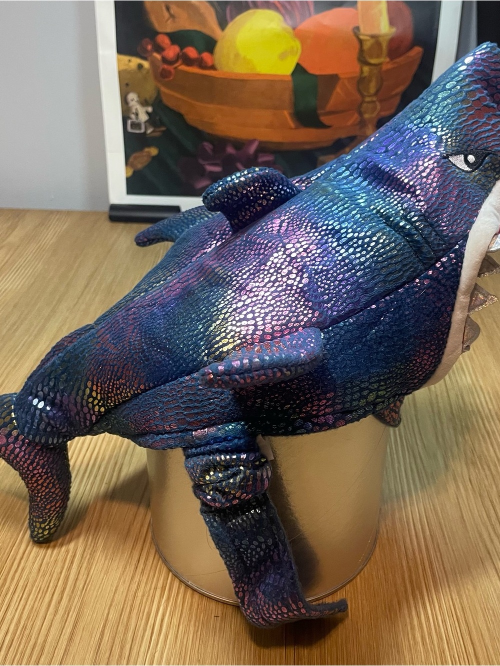 Thrills & Chills Small Dog Shark Costume Metallic Iridescent Blue Halloween Pet